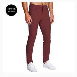 State and Liberty Athletic Fit Stretch Chino - Deep Red (Compare to Lululemon)